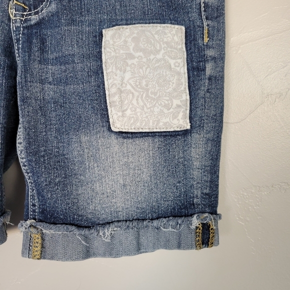 Vigoss The Jagger Bermuda Shorts Girl Sz 10 Medium Wash Patchwork Grey Floral - Picture 4 of 7